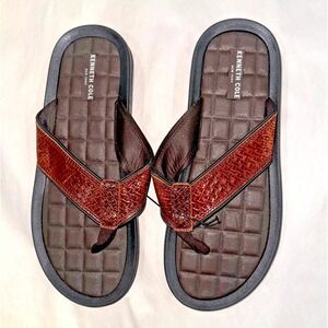 Kenneth Cole REACTION Men's Brown Four Sandal C Size 11 M Woven NEW Flip Flops
